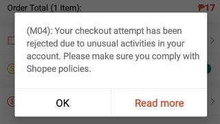 How to fix checkout rejected on shopee M04 [upl. by Arrac]