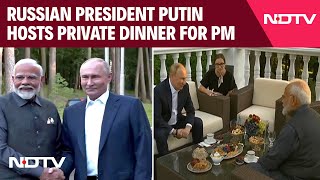 PM Modi Meets Putin  Russian President Putin Hosts Private Dinner For PM Modi [upl. by Bakki]