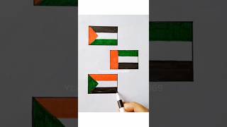 Menggambar Bendera Palestina 🇵🇸Uni Emirat Arab 🇦🇪Sudan🇸🇩shorts [upl. by Leagiba]