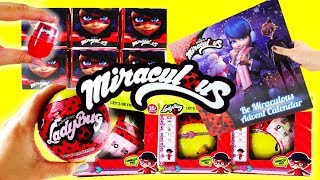 Miraculous Ladybug Surprise Balls Chocolate Egg Advent Calendar Compilation [upl. by Neehsuan576]