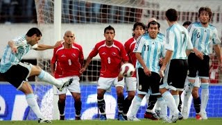 Los goles de Tiro libre de Riquelme a Chile HD [upl. by Delanie17]