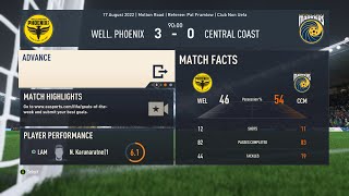 WELLINGTON PHOENIX 30 CENTRAL COAST MARINERS CLUBWORLDNONUEFATEAMSCUPSIMMATCH MATCHDAY 64 GROUP H [upl. by Forlini80]