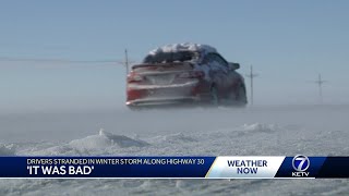 Mustsee video shows drivers stranded on state highways after winter storm moves through Nebraska [upl. by Witkin]