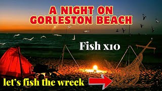 Gorleston Beach Wreck Sea Fishing UK shore angling all Night Session first ever video [upl. by Bethesde]