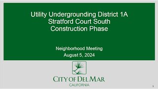 Stratford Court South Undergrounding District Neighborhood Meeting [upl. by Inigo461]