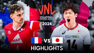 🇯🇵 JAPAN vs FRANCE 🇫🇷  Highlights  Mens VNL 2024 [upl. by Azeel]