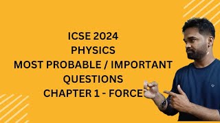 icse physics 2024 most probable questions important questions Force suggestions for icse physics [upl. by Ecnadnac]