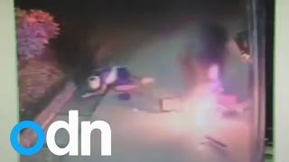 Thief blown backwards by cash machine explosion in Australia [upl. by Mallis5]