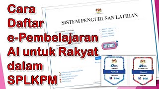 Cara Daftar ePembelajaran AI untuk Rakyat dalam SPLKPM [upl. by Pengelly]