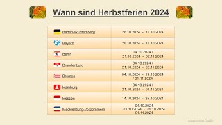 Wann sind Herbstferien 2024 [upl. by Sabrina524]