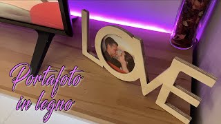 Porta foto in legno  progetto con il laser laser faidate [upl. by Auqinehs]