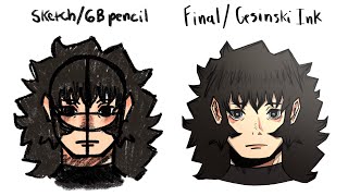 Sketch vs Final a new brush test ft OC [upl. by Carpio657]