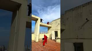 Money Heist Escape On The Roof moneyheist parkour police escape shorts [upl. by Badger247]