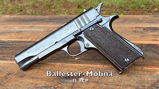 Shooting the Argentine HAFDASA BallesterMolina 45 ACP pistol [upl. by Neerod]