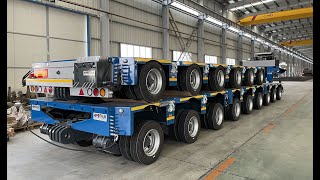 Hipotruk Hydraulic Modular Trailer Hydraulic Platform Trailer 15 Axles [upl. by Sverre]