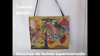 Tutorial cómo hacer un bolso o bandolera reciclando una bolsa del súpermercado [upl. by Sy]