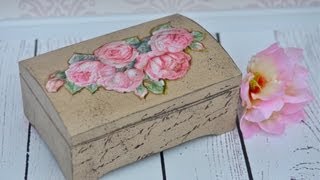 Decoupage krok po kroku  pochlapana szkatułka [upl. by Yusuk]