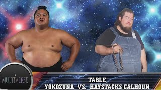 WWE Multiverse 4K  Yokozuna vs Haystacks Calhoun  Tables Match [upl. by Rysler]