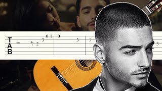 Felices Los 4  Maluma  Guitarra Tutorial  Tablatura [upl. by Lleze]