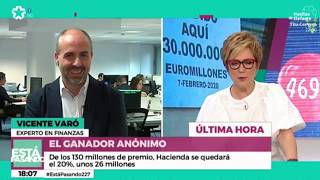 ¿QUÉ HACER SI TE TOCA EL EUROMILLONES 💰 Vicente Varó Finect en Telemadrid [upl. by Langston811]