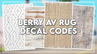 ★Berry Avenue RUG Decal Codes  Roblox Video★ [upl. by Crompton]