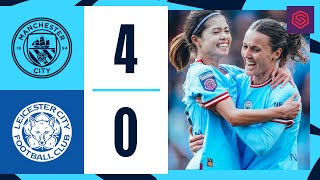 HIGHLIGHTS  WSL  Man City 40 Leicester  Shaw Hemp amp Hasegawa goals [upl. by Leyla]