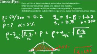 Construcción intervalo para aproximar proporción accidentes en una ciudad [upl. by Gmur]