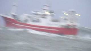 Pelagic Trawler Western Viking leaving a rough Peterheadmpg [upl. by Schafer]