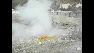 Fumarole is like a smoking chimney Pozzuoli di Solfatara Italy [upl. by Tahmosh]