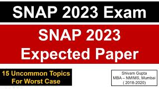 SNAP 2023 Expected Paper  15 Uncommon Topics to Focus  Mission SIBM Pune [upl. by Aurore]