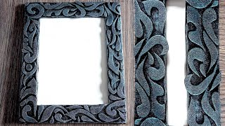 Cardboard Frame  Frame Making at Home  Photo Frame DIY  Frame Craft Ides [upl. by Elletnohs]