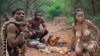 The Remarkable Life Of The Hadzabe Tribe  Hunting Cooking And Surviving In The Wild [upl. by Ynnhoj]