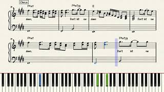 Dont Let Me Down  The Beatles  Piano Sheet Music wsolo [upl. by Haidebez]