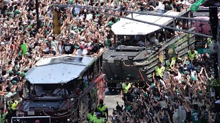 Celtics euphoria takes over the streets of Boston [upl. by Adlee773]