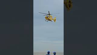 east Anglian air ambulance taking off from Lowestoft beach  august 2024 [upl. by Glynas]