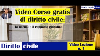 Diritto Civile  Video lezione n1 La norma e il rapporto giuridico [upl. by Dianthe]