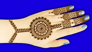 TEEJ Special back Hand Mehndi DesignStylish Mandala Mehndi DesignEasy Simple Mehandi Dijain [upl. by Hochman]