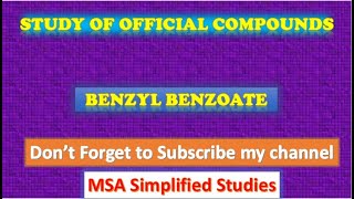 Study of the official compounds Benzyl Benzoate [upl. by Arny]