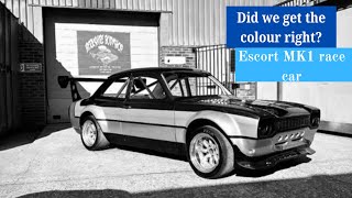 escort mk1 race car gets painted [upl. by Ynabla]