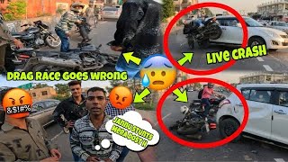 Live Crsh 🤬😭  Drag Rce Goes Wrong 😭  Total loss 💔  Preparation of Ladakh Ride [upl. by Caty]