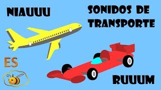 Sonidos de transportes para niños Los medios de transporte dibujo animado para bebés en español [upl. by Nathalie746]