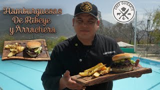 CHEF QUIRARTE  Receta Hamburguesa Ribeye Y Arrachera [upl. by Eilram242]