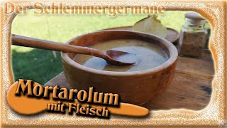 Mittelalterliche Käsesuppe mit Fleisch Zwiebeln und Gewürzen  Mortarolum mit Fleisch [upl. by Oiramd]