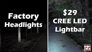 Auxbeam 12 inch CREE LED light bar TEST REVIEW on ATV  Worth 29 [upl. by Ynnob]