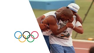 Derek Redmonds Emotional Olympic Story  Injury MidRace  Barcelona 1992 Olympics [upl. by Ahseinar870]