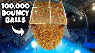 We Dropped 100000 Bouncy Balls From ARENA ROOF [upl. by Hedgcock]