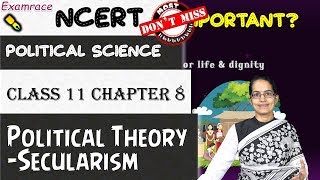 Political Theory Secularism  English  NCERT Class 11 Political Science Chapter 8 [upl. by Noryahs]