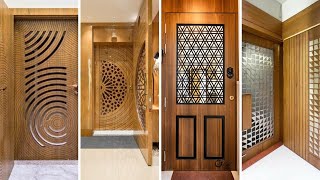 Modern wooden jali door design  Wood jali door jalidoor [upl. by Dnomal]