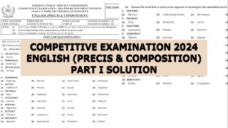 CSS 2024 Solved Past Paper  English Precis Composition  Synonym Antonym  PMS PCS CCE  FPSC SPSC [upl. by Ahsad897]