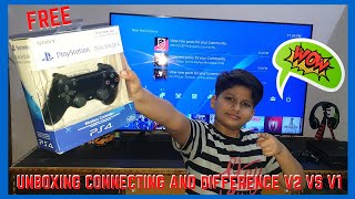 Sony Dualshock 4 Wireless Controller V2 Unboxing Connecting And Difference V1 In Hindi 2020😍🔥 [upl. by Nalahs]